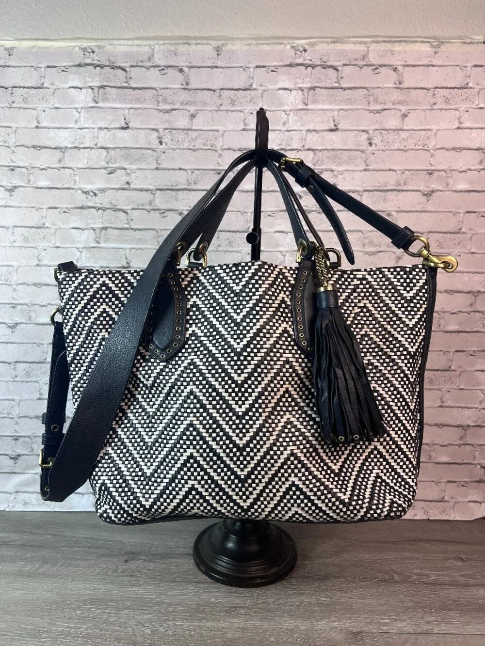 Michael Kors Brooklyn Large Woven Leather Satchel